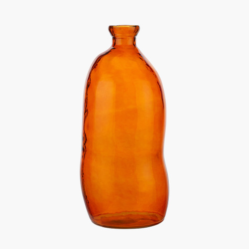 Orange Organic Recycled Glass Tall Vase