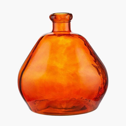 Orange Organic Shaped Glass Vase