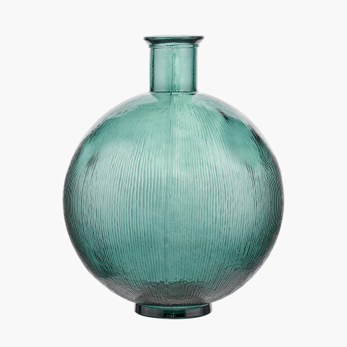 Sea Green Round Recycled Glass Vase