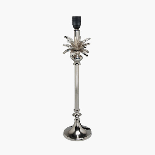 Nickel Metal Palm Tree Table Lamp 