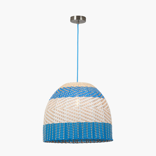 Brera Rattan Ceiling Pendant Cobalt