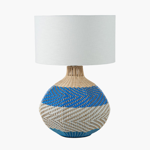 Brera Rattan Large Table Lamp Cobalt