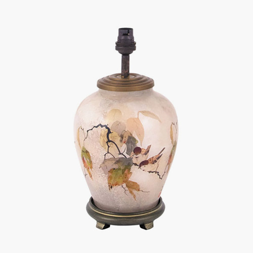 Chinese Bird Small Glass Table Lamp