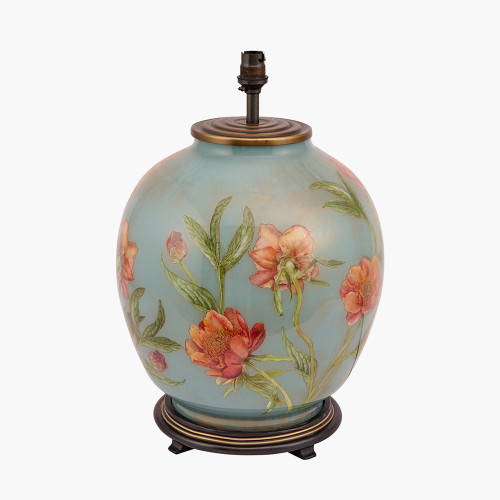 Coral Peony Large Glass Table Lamp