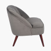 Portofino Dove Grey Velvet Cocktail Chair with Walnut Effect Legs