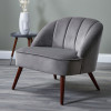 Portofino Dove Grey Velvet Cocktail Chair with Walnut Effect Legs