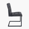 Arlo Ash Black Leather and Black Metal Stitched Back Chair