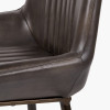 Angelo Peppercorn Leather and Bronze Metal Retro Dining Chair