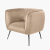 Lucca Biscuit Velvet and Metal Armchair