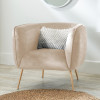 Lucca Biscuit Velvet and Metal Armchair