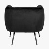 Lucca Black Velvet and Metal Armchair