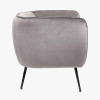 Lucca Dove Grey Velvet and Metal Armchair