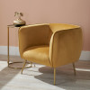 Lucca Gold Velvet and Metal Armchair