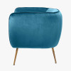 Lucca Sapphire Blue Velvet and Metal Armchair