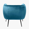 Lucca Sapphire Blue Velvet and Metal Armchair