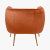 Lucca Tobacco Velvet and Metal Armchair