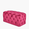 Seraphina Raspberry Velvet Buttoned Rectangular Ottoman