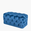 Seraphina Sapphire Blue Velvet Buttoned Rectangular Ottoman