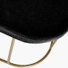 Nino Black Velvet and Gold Metal Bench