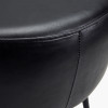 Donato Ash Black Leather and Black Metal Stool