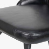 Camillo Ash Black Leather and Black Metal Diamond Back Dining Chair