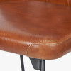 Camillo Vintage Brown Leather and Black Metal Diamond Back Dining Chair