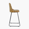 Camillo Mustard Leather Diamond Back Bar Stool