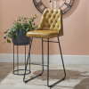 Camillo Mustard Leather Diamond Back Bar Stool