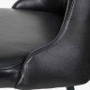 Camillo Ash Black Leather and Black Metal Diamond Back Bar Stool