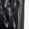 Camillo Ash Black Leather and Black Metal Diamond Back Bar Stool