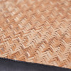 Ezio Black Leather, Natural Rattan and Black Metal Stool