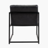 Marchetti Ash Black Leather and Black Metal Arm Chair