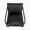 Marchetti Ash Black Leather and Black Metal Arm Chair