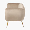 Lucca Biscuit Velvet and Metal Sofa