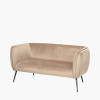 Lucca Biscuit Velvet and Metal Sofa