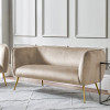 Lucca Biscuit Velvet and Metal Sofa