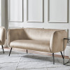 Lucca Biscuit Velvet and Metal Sofa