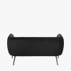 Lucca Black Velvet and Metal Sofa