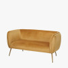 Lucca Gold Velvet and Metal Sofa