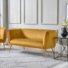 Lucca Gold Velvet and Metal Sofa