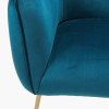 Lucca Sapphire Blue Velvet and Metal Sofa