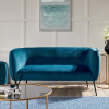 Lucca Sapphire Blue Velvet and Metal Sofa