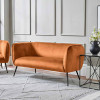 Lucca Tobacco Velvet and Metal Sofa