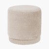 Sassari Taupe Teddy Fabric Cylinder Pouffe