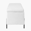 Catania Bouclé Fabric Storage Bench With Black Legs