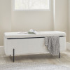 Catania Bouclé Fabric Storage Bench With Black Legs