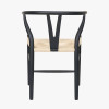 Quinn Black Beech Wood and Natural Paper Rope Dining Chair