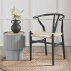 Quinn Black Beech Wood and Natural Paper Rope Dining Chair