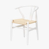 Quinn White Beech Wood and Natural Paper Rope Dining Chair