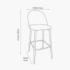 Turi Pebble Linen Mix and Black Metal Bar Stool